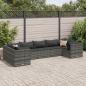 Preview: ARDEBO.de - 7-tlg. Garten-Lounge-Set mit Kissen Grau Poly Rattan