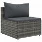 Preview: 7-tlg. Garten-Lounge-Set mit Kissen Grau Poly Rattan