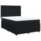 Preview: Boxspringbett mit Matratze Schwarz 140x200 cm Samt