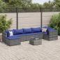 Preview: ARDEBO.de - 8-tlg. Garten-Lounge-Set mit Kissen Grau Poly Rattan