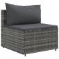 Preview: 5-tlg. Garten-Lounge-Set mit Kissen Grau Poly Rattan