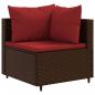 Preview: 6-tlg. Garten-Lounge-Set mit Kissen Braun Poly Rattan