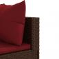 Preview: 6-tlg. Garten-Lounge-Set mit Kissen Braun Poly Rattan