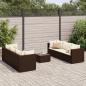 Preview: ARDEBO.de - 7-tlg. Garten-Lounge-Set mit Kissen Braun Poly Rattan