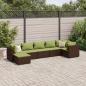 Preview: ARDEBO.de - 7-tlg. Garten-Lounge-Set mit Kissen Braun Poly Rattan