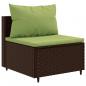 Preview: 7-tlg. Garten-Lounge-Set mit Kissen Braun Poly Rattan