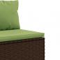 Preview: 7-tlg. Garten-Lounge-Set mit Kissen Braun Poly Rattan