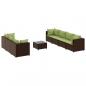 Preview: 8-tlg. Garten-Lounge-Set mit Kissen Braun Poly Rattan