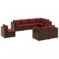 Preview: ARDEBO.de - 8-tlg. Garten-Lounge-Set mit Kissen Braun Poly Rattan