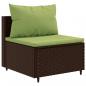 Preview: 9-tlg. Garten-Lounge-Set mit Kissen Braun Poly Rattan