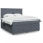 Preview: ARDEBO.de - Boxspringbett mit Matratze Dunkelgrau 200x200 cm Samt