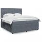 Preview: ARDEBO.de - Boxspringbett mit Matratze Dunkelgrau 200x200 cm Samt