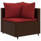 Preview: 11-tlg. Garten-Lounge-Set mit Kissen Braun Poly Rattan