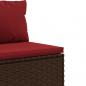 Preview: 11-tlg. Garten-Lounge-Set mit Kissen Braun Poly Rattan