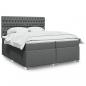 Preview: ARDEBO.de - Boxspringbett mit Matratze Dunkelgrau 200x200 cm Stoff