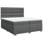 Preview: Boxspringbett mit Matratze Dunkelgrau 200x200 cm Stoff