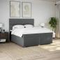 Preview: Boxspringbett mit Matratze Dunkelgrau 200x200 cm Stoff