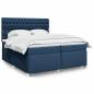 Preview: ARDEBO.de - Boxspringbett mit Matratze Blau 200x200 cm Stoff