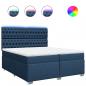 Preview: Boxspringbett mit Matratze Blau 200x200 cm Stoff