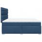 Preview: Boxspringbett mit Matratze Blau 200x200 cm Stoff