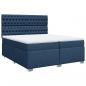 Preview: Boxspringbett mit Matratze Blau 200x200 cm Stoff