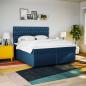 Preview: Boxspringbett mit Matratze Blau 200x200 cm Stoff