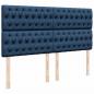 Preview: Boxspringbett mit Matratze Blau 200x200 cm Stoff