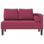 Preview: Chaiselongue mit Kissen Weinrot Samt