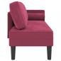 Preview: Chaiselongue mit Kissen Weinrot Samt