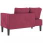 Preview: Chaiselongue mit Kissen Weinrot Samt