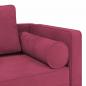 Preview: Chaiselongue mit Kissen Weinrot Samt