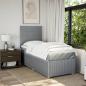 Preview: Boxspringbett mit Matratze Hellgrau 90x190 cm Stoff