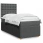 Preview: ARDEBO.de - Boxspringbett mit Matratze Dunkelgrau 90x190 cm Stoff