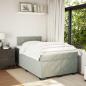 Preview: Boxspringbett mit Matratze Hellgrau 120x200 cm Samt