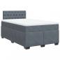 Preview: ARDEBO.de - Boxspringbett mit Matratze Dunkelgrau 120x200 cm Samt