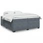 Preview: ARDEBO.de - Boxspringbett mit Matratze Dunkelgrau 200x200 cm Samt