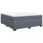 Preview: Boxspringbett mit Matratze Dunkelgrau 200x200 cm Samt