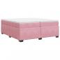 Preview: ARDEBO.de - Boxspringbett mit Matratze Rosa 200x200 cm Samt