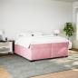 Preview: Boxspringbett mit Matratze Rosa 200x200 cm Samt