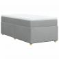 Preview: ARDEBO.de - Boxspringbett mit Matratze Hellgrau 100x200 cm Stoff