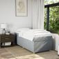 Preview: Boxspringbett mit Matratze Hellgrau 100x200 cm Stoff