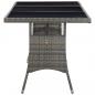 Preview: Gartentisch Grau 170 x 80 x 74 cm Poly Rattan