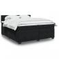 Preview: ARDEBO.de - Boxspringbett mit Matratze Schwarz 200x200 cm Samt