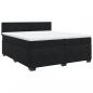 Preview: Boxspringbett mit Matratze Schwarz 200x200 cm Samt