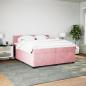 Preview: Boxspringbett mit Matratze Rosa 200x200 cm Samt