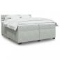 Preview: ARDEBO.de - Boxspringbett mit Matratze Hellgrau 200x200 cm Samt