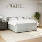 Preview: Boxspringbett mit Matratze Hellgrau 200x200 cm Samt