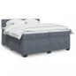 Preview: ARDEBO.de - Boxspringbett mit Matratze Dunkelgrau 200x200 cm Samt