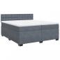 Preview: Boxspringbett mit Matratze Dunkelgrau 200x200 cm Samt