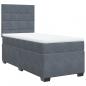 Preview: ARDEBO.de - Boxspringbett mit Matratze Dunkelgrau 90x190 cm Samt